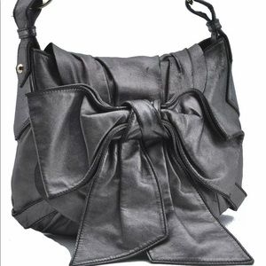 Saint Laurent YSL silver/black sac bow purse bag